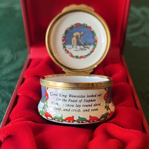 Halcyon Days Enamels 1990 Christmas trinket box - Picture 4 of 9